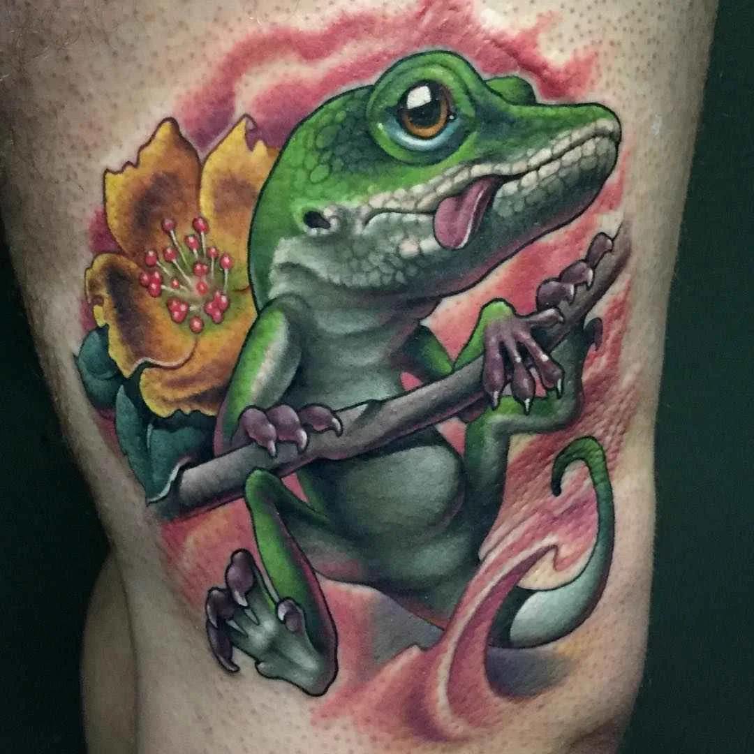 Tattoo artist Aaron Springs , bright color new school tattoos, authors style | USA
