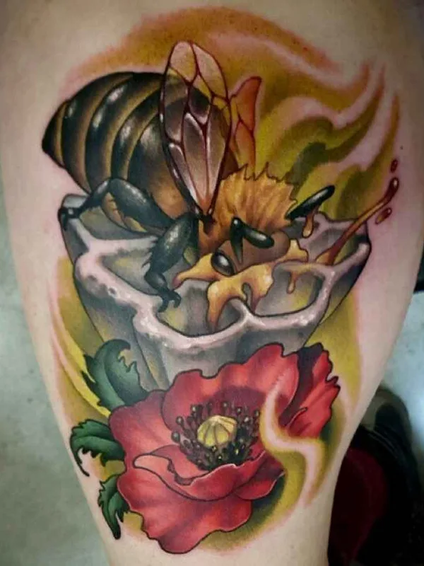 color illustrative 타투 부위 thigh #16999 | 타투이스트 Aaron Springs