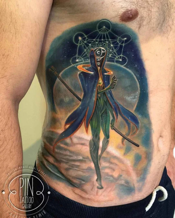 Illustrative Figure, Geometric tattoo on Stomach