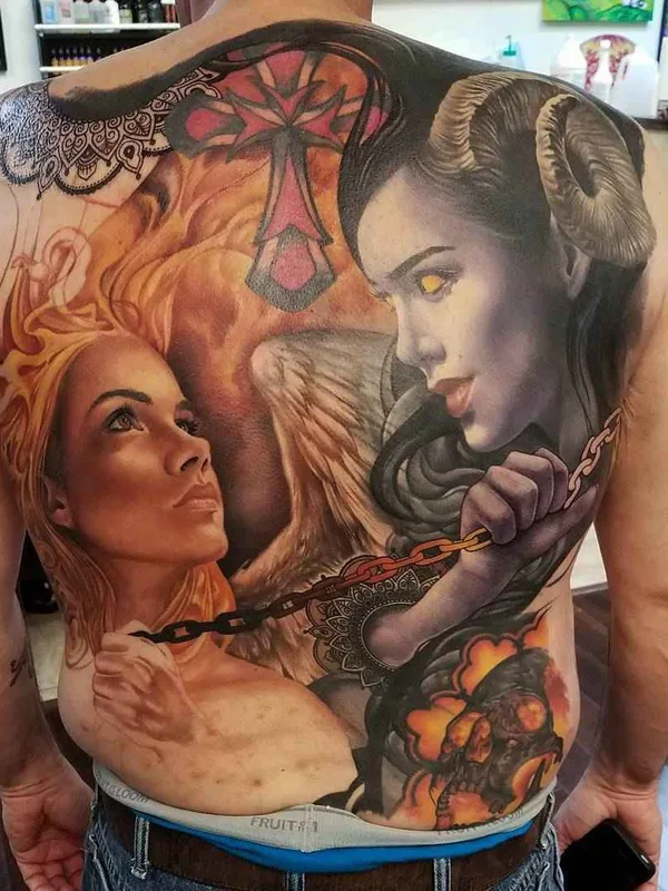 male color realism Tatuaggio su full back #16482 | Tatuatore Sarah Miller