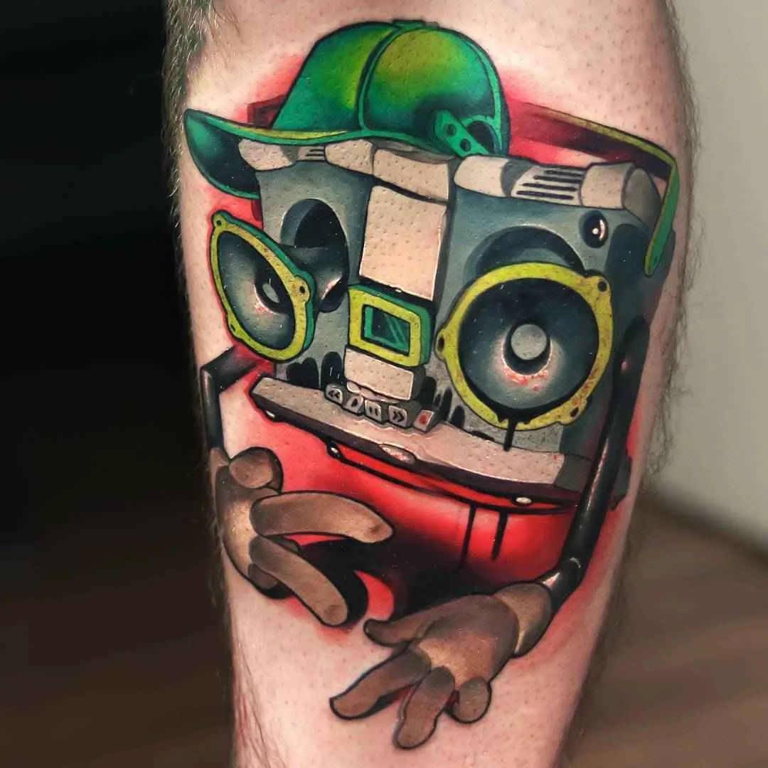 Tattoo artist Uncl Paul Knows color new school tattoo in authors style | Athens, Greece