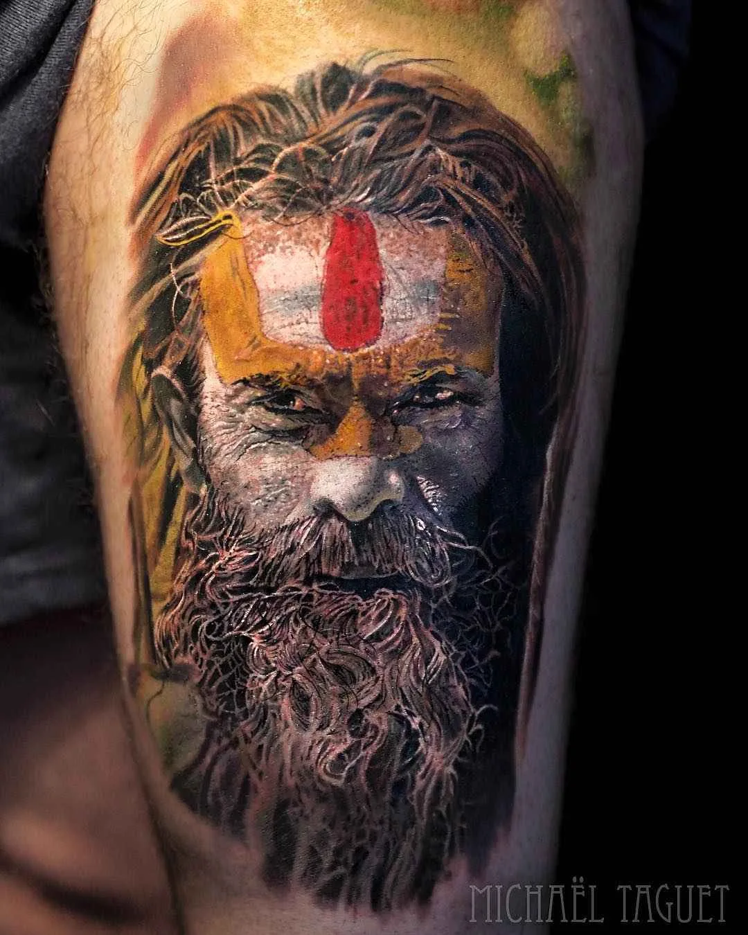 Tattoo artist Michael Taguet authors tattoos in color and black&grey realism | France