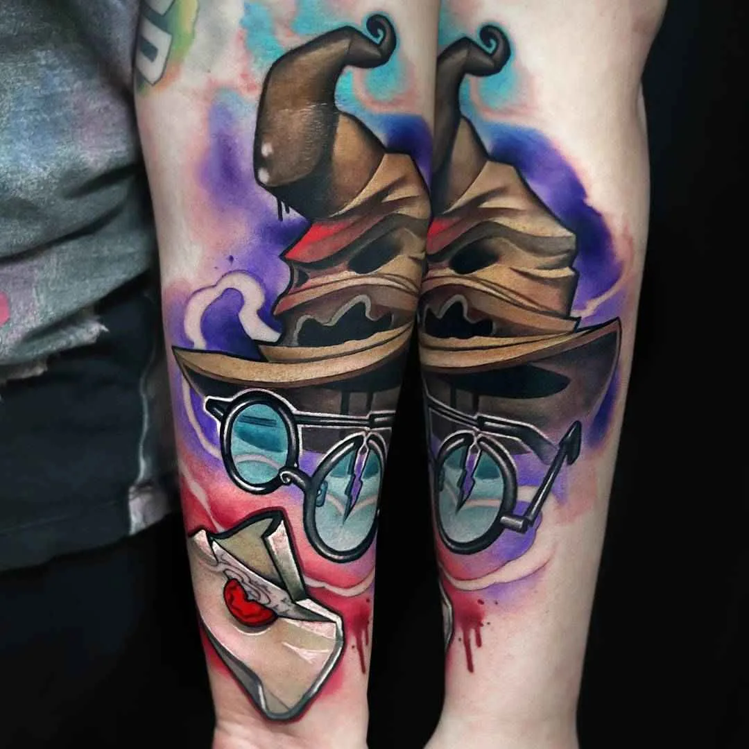Tattoo artist Uncl Paul Knows color new school tattoo in au