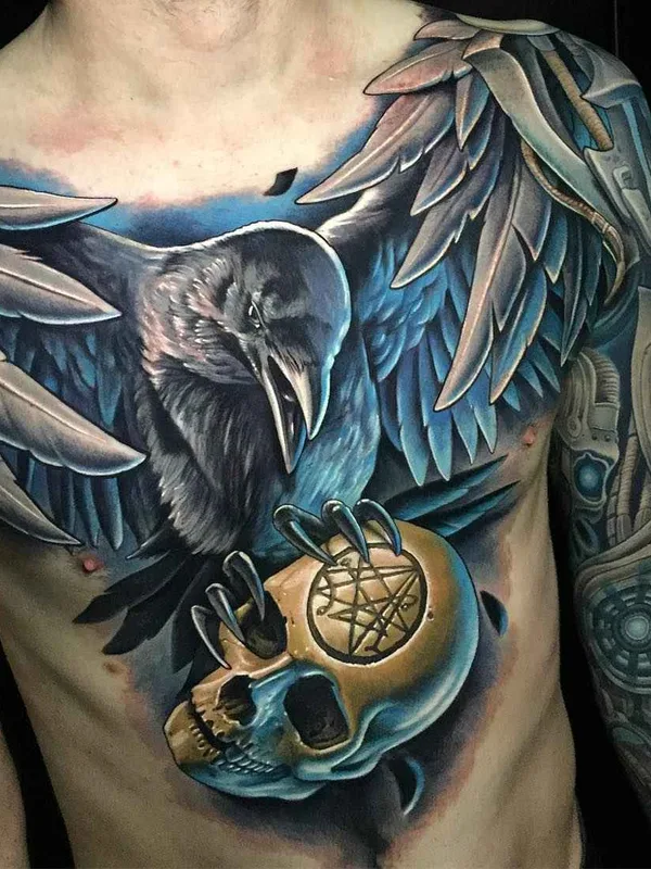 male color realism tatouage sur chest #16826 | Artiste tatoueur Julian Corpsepainter Siebert