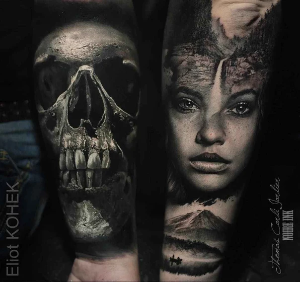 Realism Skull, Portrait tattoo on Forearm