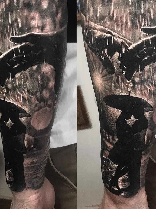 black and grey black and grey 纹身 在 forearm #16712 | 纹身师 Damon Holleis