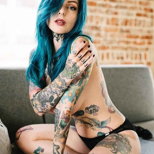 🔥 Горячие фото, портфолио модели  #16763 Тату модель Riae