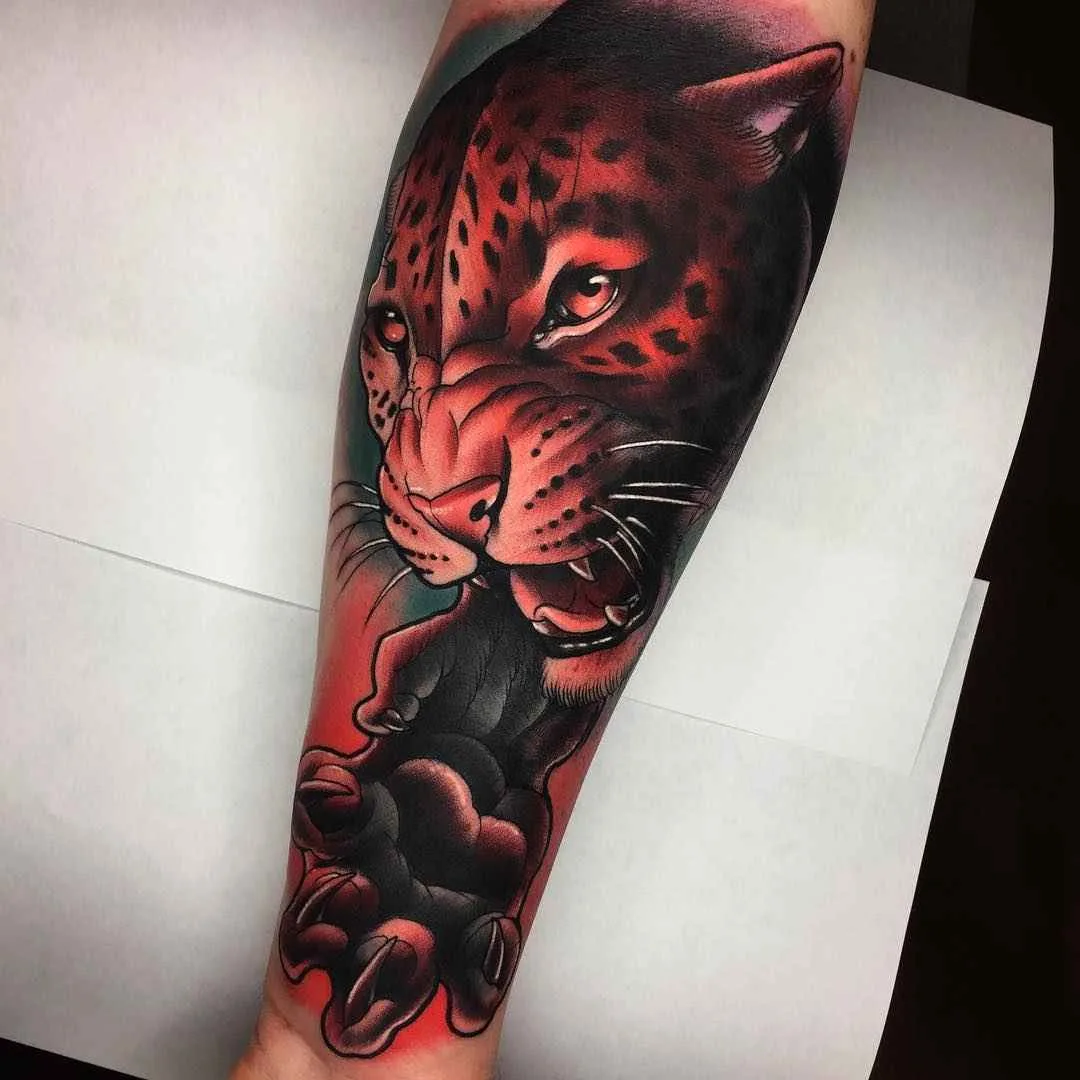 Tattoo artista Mike Stockings tattoo animale in stile neo tradizionale colore in stile autore | UK