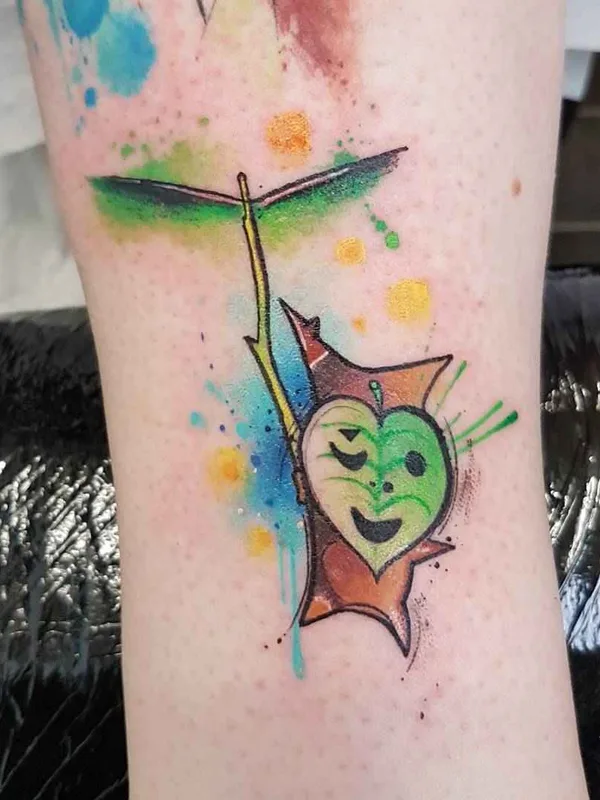 color watercolor tattoo on calf #17050 | Tattoo Artist Josie Sexton