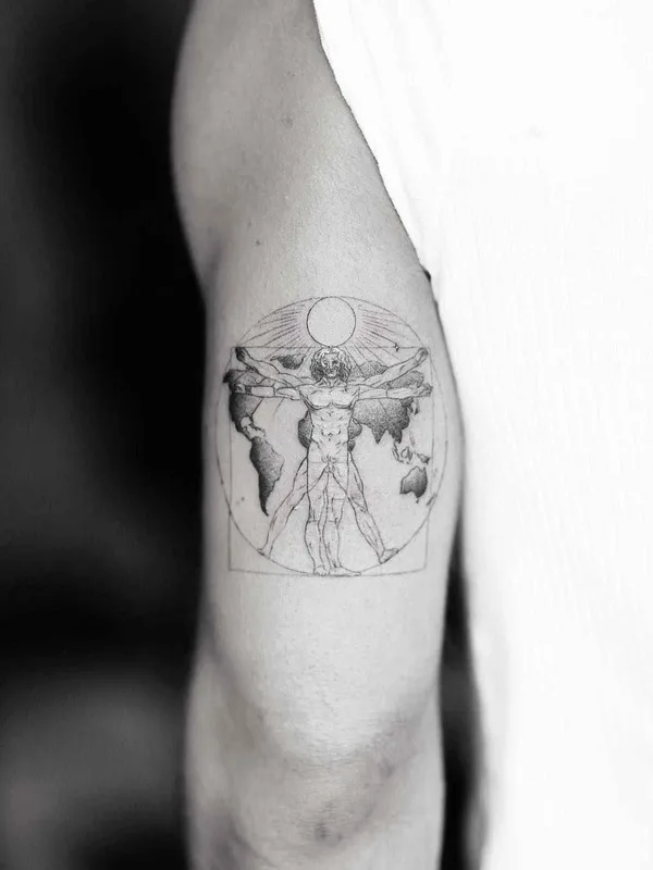 black and grey fineline Tatuaggio su upper arm #17167 | Tatuatore Alessandro Capozzi