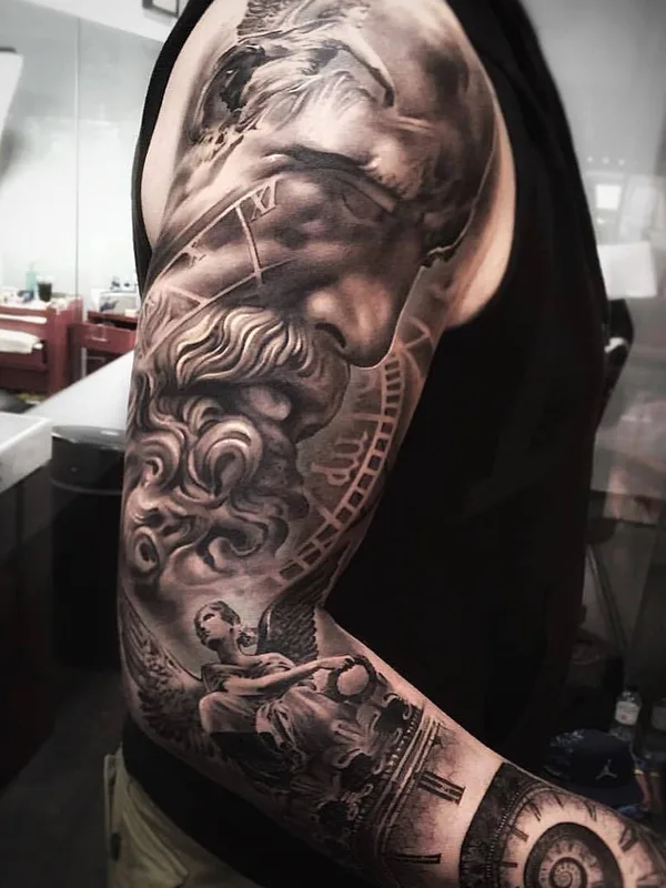 black and grey realism 타투 부위 full sleeve #27765 | 타투이스트 Ezequiel Samuraii