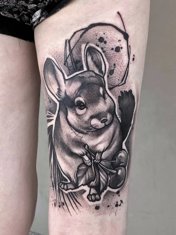 black and grey black and grey Tatuagem em thigh #27792 | Tatuador Aleksandra Kozubska