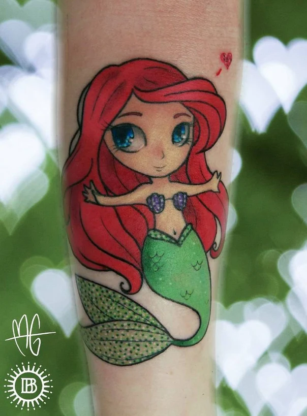 Cartoon Mermaid tattoo на Предплечье