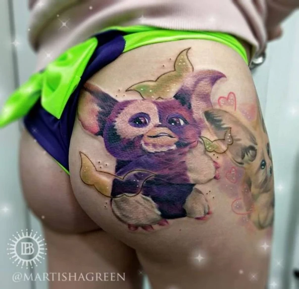 Иллюстративная Gremlin, Animal tattoo на Бедро (верх)