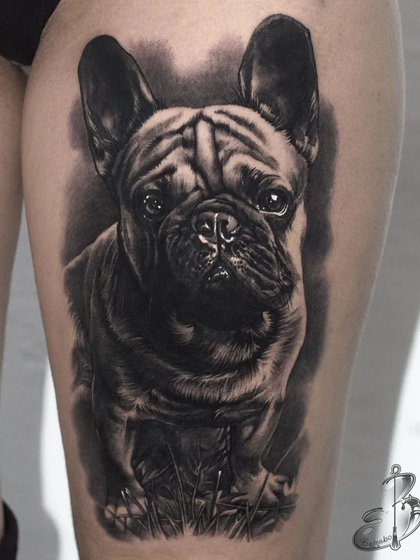 black and grey realism Tatuagem em thigh #27851 | Tatuador Sergey Butenko