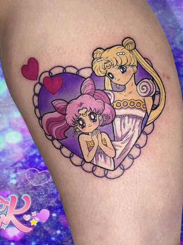 female color anime татуировка на thigh #27963 | Тату мастер Carly Kawaii Kroll