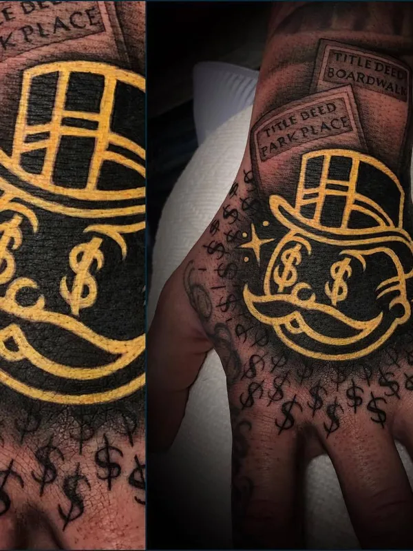 color blackwork tattoo auf back of hand #27995 | Tätowierer Jake Gordon