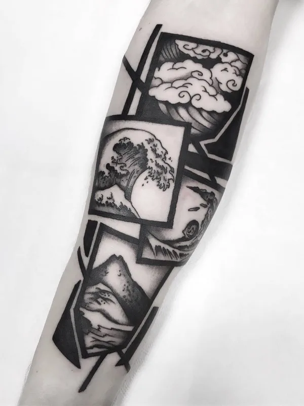 black blackwork татуировка на forearm #28031 | Тату мастер Лев Андрихов