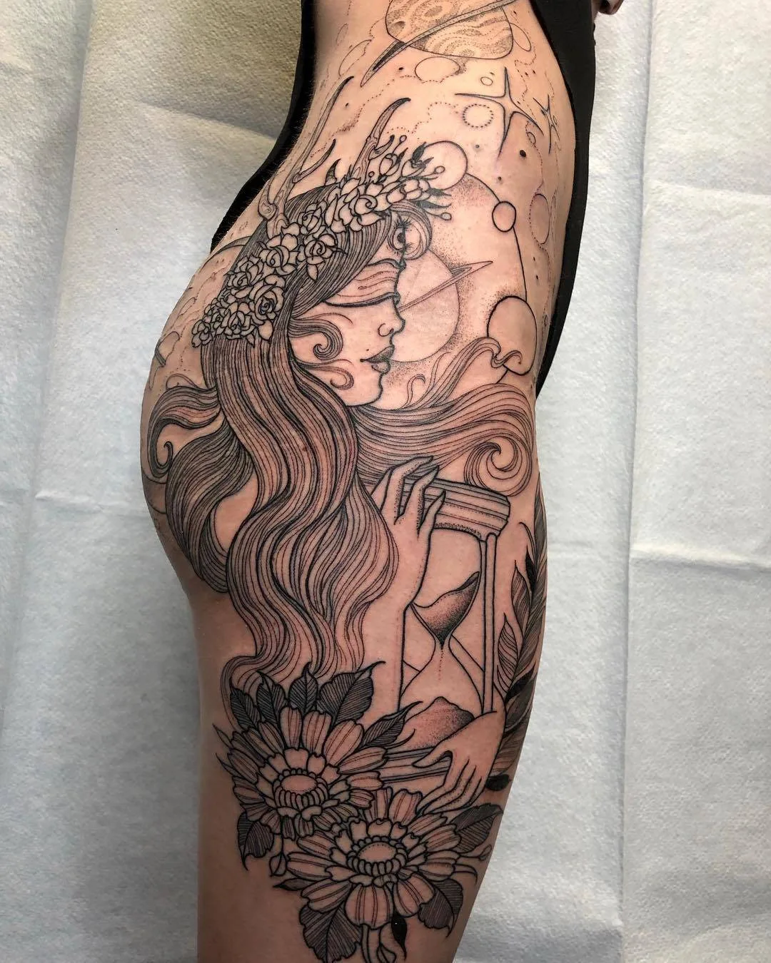 Tattoo artist Joseph Haefs, black authors linework tattoo | Las Vegas, USA