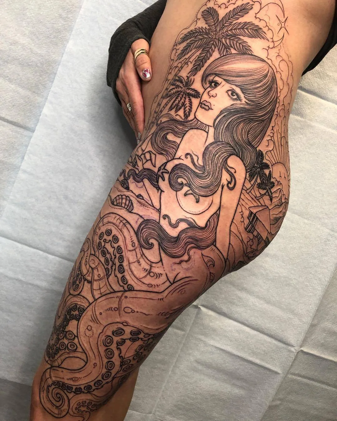 Tattoo artist Joseph Haefs, black authors linework tattoo | Las Vegas, USA