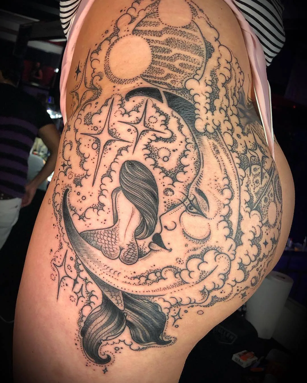 Tattoo artist Joseph Haefs, black authors linework tattoo | Las Vegas, USA