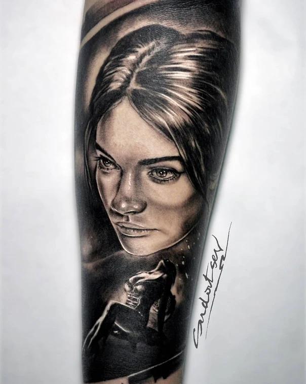 Реализм Portrait, Figure tattoo на Предплечье