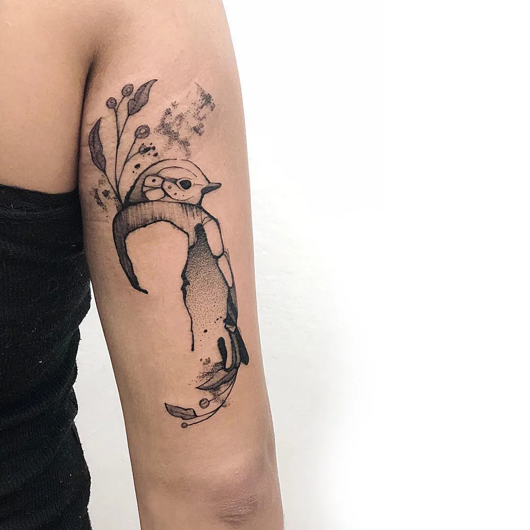 Tattoo artist Shiran, color and black authors style sketch abstract tattoo | Tel Aviv, Israel