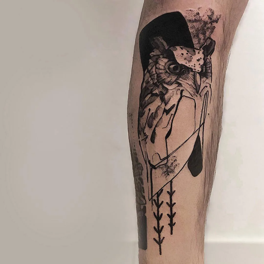 Tattoo artist Shiran, color and black authors style sketch abstract tattoo | Tel Aviv, Israel