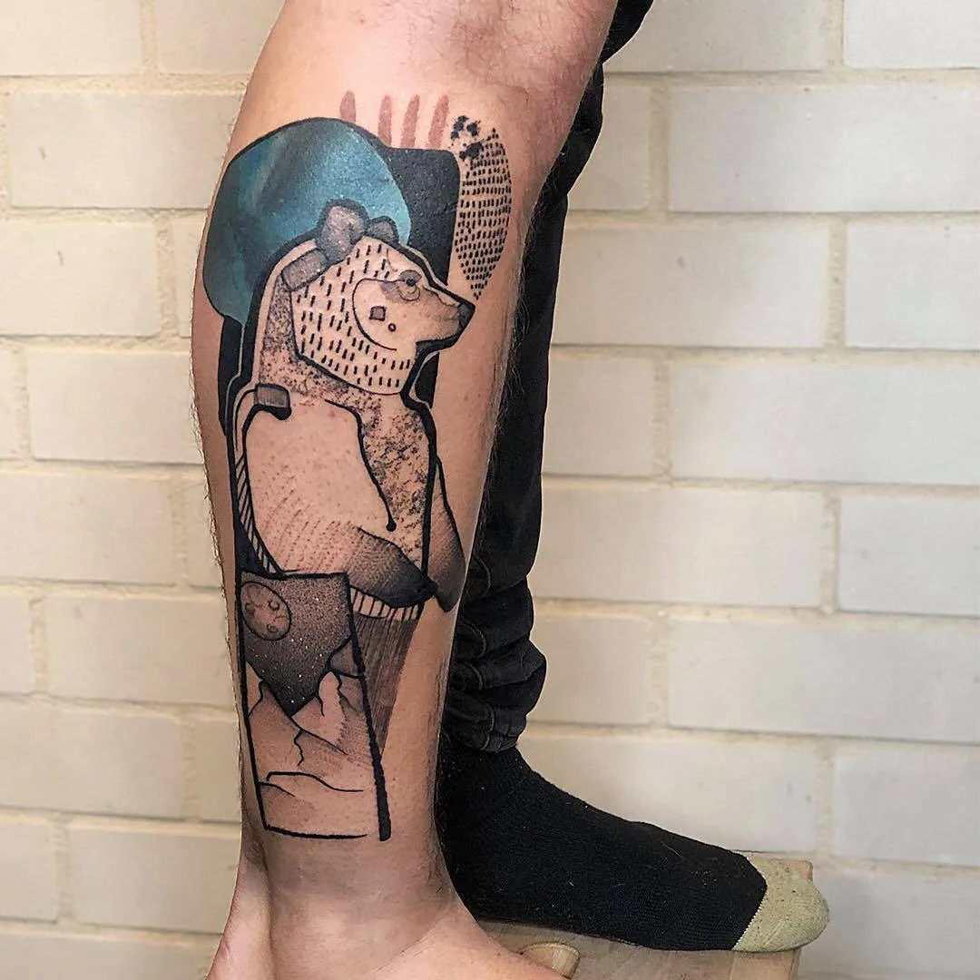 Tattoo artist Shiran, color and black authors style sketch abstract tattoo | Tel Aviv, Israel