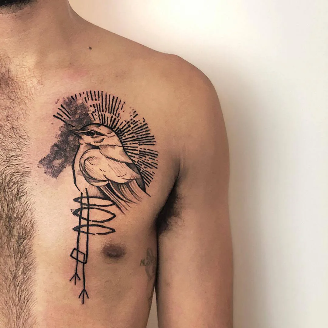 Tattoo artist Shiran, color and black authors style sketch abstract tattoo | Tel Aviv, Israel