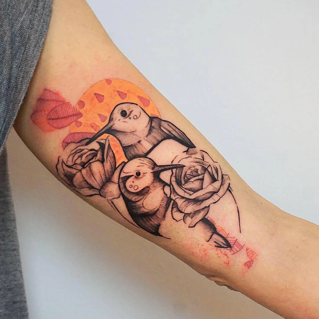 Tattoo artist Shiran, color and black authors style sketch abstract tattoo | Tel Aviv, Israel