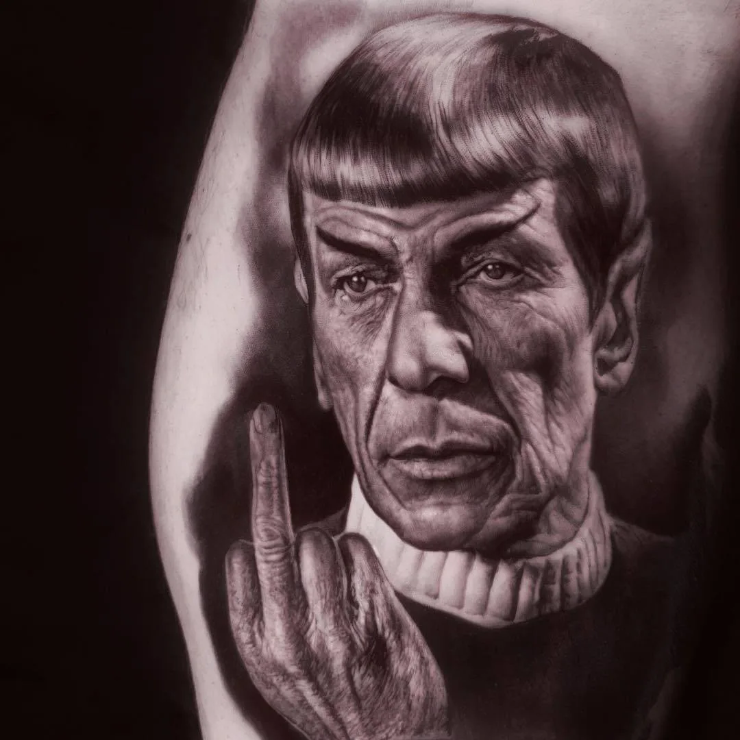 Tattoo artist Ralf Nonnweiler, black and grey portrait realistic tattoo | Germany