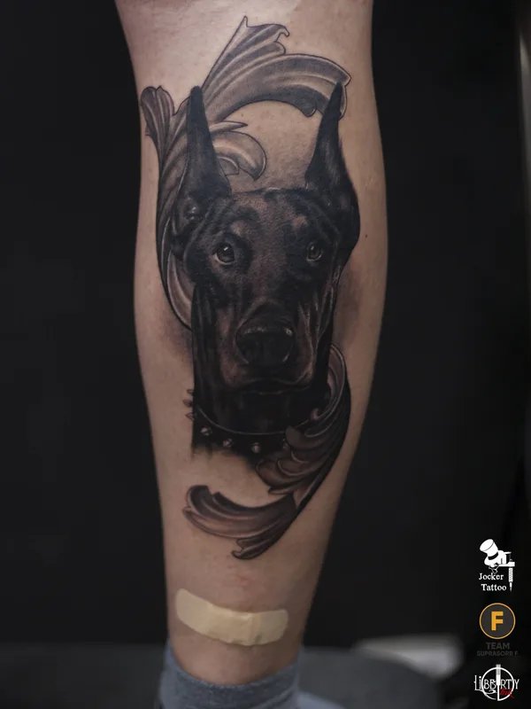 black and grey realism Tatuagem em calf #28560 | Tatuador Evgen Jocker