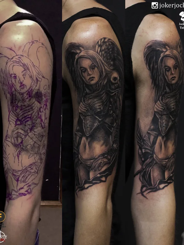 black and grey realism Tatuagem em upper arm #28564 | Tatuador Evgen Jocker