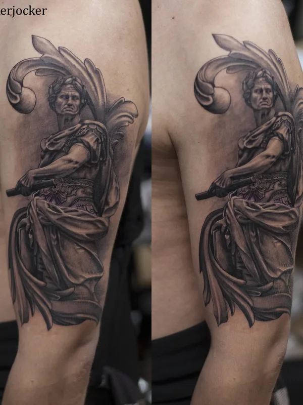 black and grey realism Tatuagem em upper arm #28568 | Tatuador Evgen Jocker
