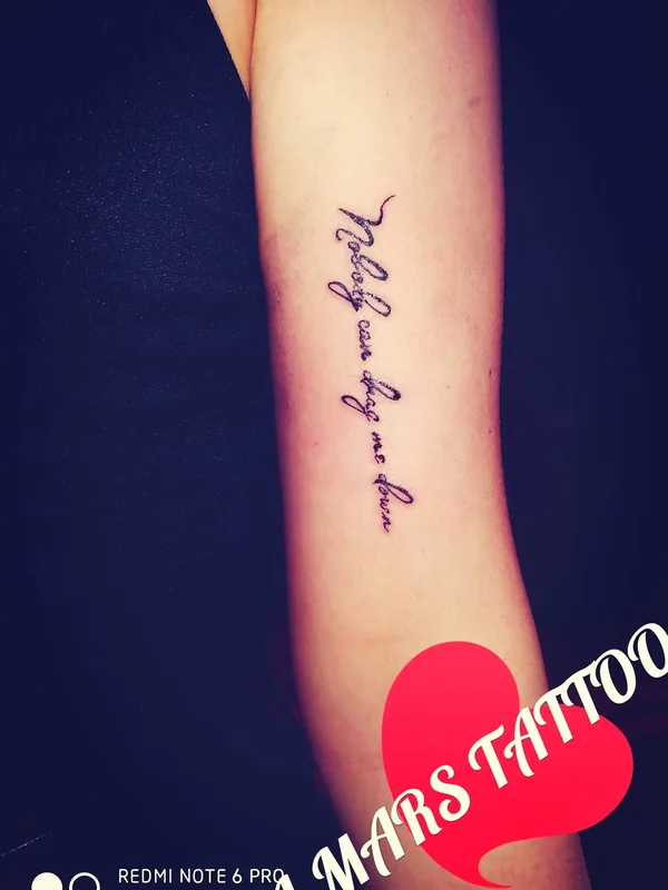 black lettering Tatuagem em forearm #28596 | Tatuador Anastasiya Mars