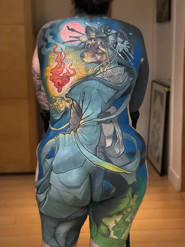 female color japanese tattoo on full back #28660 | Tattoo Artist Steve Moore