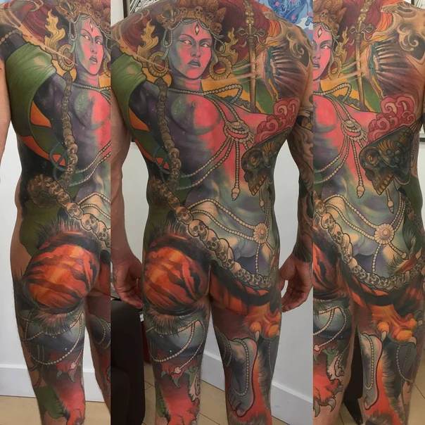 Illustrative Figure, Skull tattoo on Full body