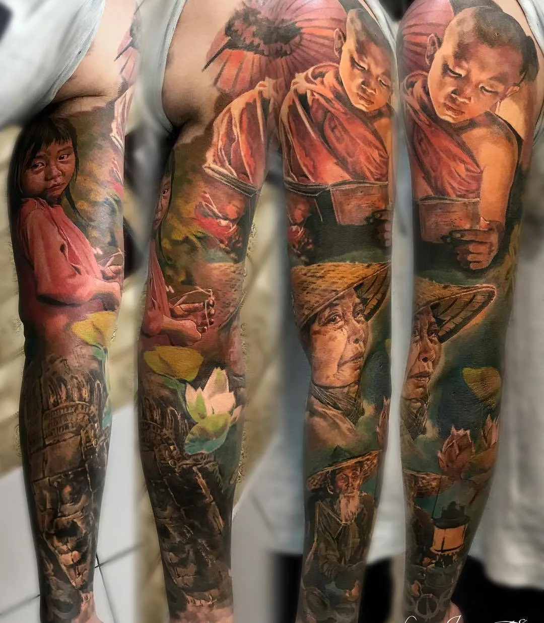 Artista del tatuaggio Laura Juan, ritratto a colori tatuaggio realistico | Madrid, Spagna
