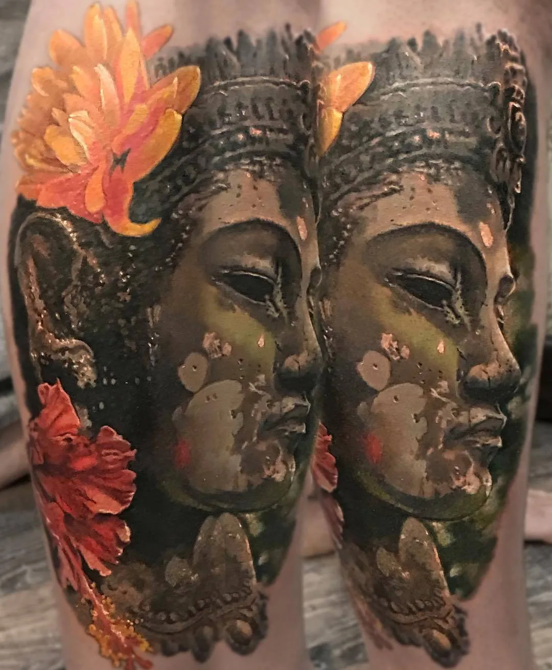Artista del tatuaggio Laura Juan, ritratto a colori tatuaggio realistico | Madrid, Spagna