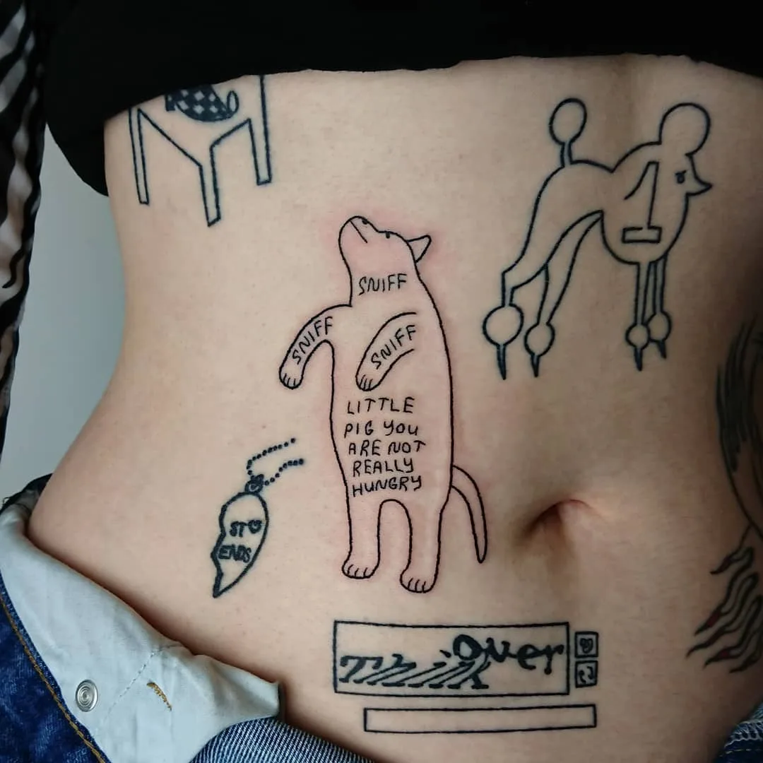 Tattoo artist Tato Coco, authors tattoo, primitivism, memes | Stockholm, Sweden