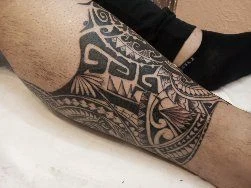 Tribal Geometric, Tribal patterns tattoo on Calf