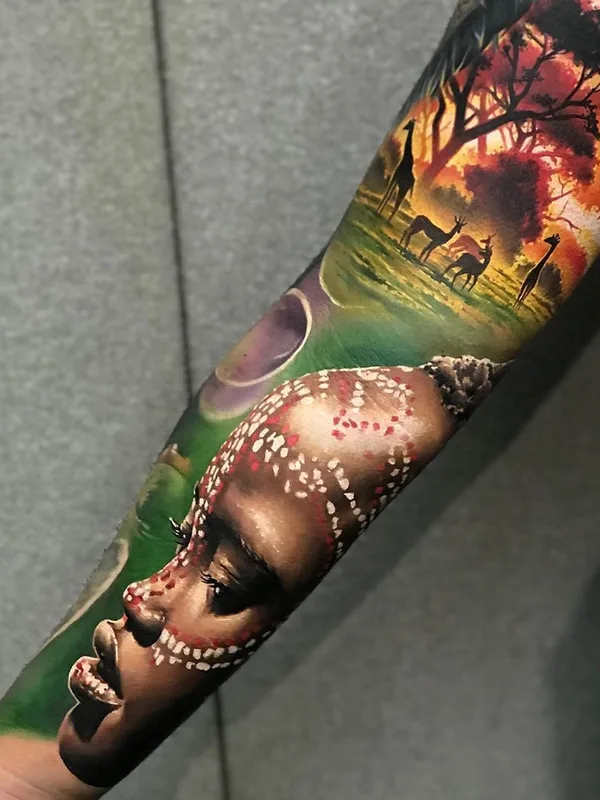 color realism 타투 부위 full sleeve #34964 | 타투이스트 Sandra Daukshta