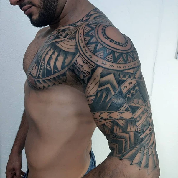Tribal Geometric, Abstract tattoo on Full Sleeve