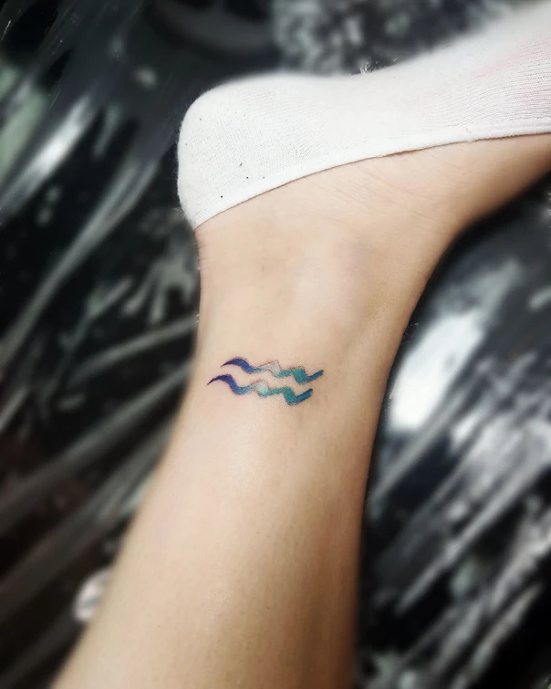 Minimalism Zodiac tattoo on Ankle
