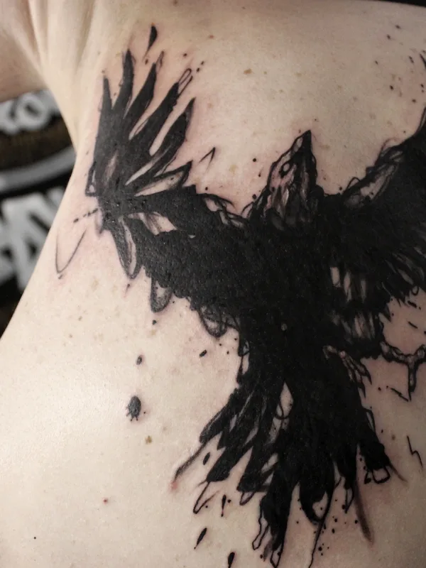 black sketch Tatuaggio su shoulder blade #35127 | Tatuatore Nikita Kotlyuba