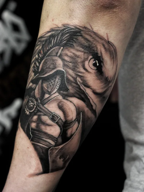 black and grey realism Tatuaggio su forearm #35129 | Tatuatore Nikita Kotlyuba