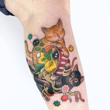 Кошачий рай в татуировках Kiera