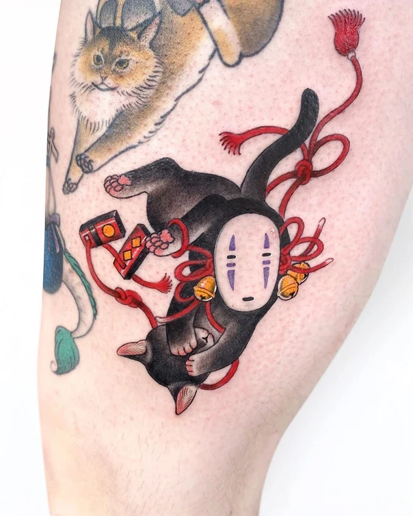 Anime Anime, Character tattoo on Thigh