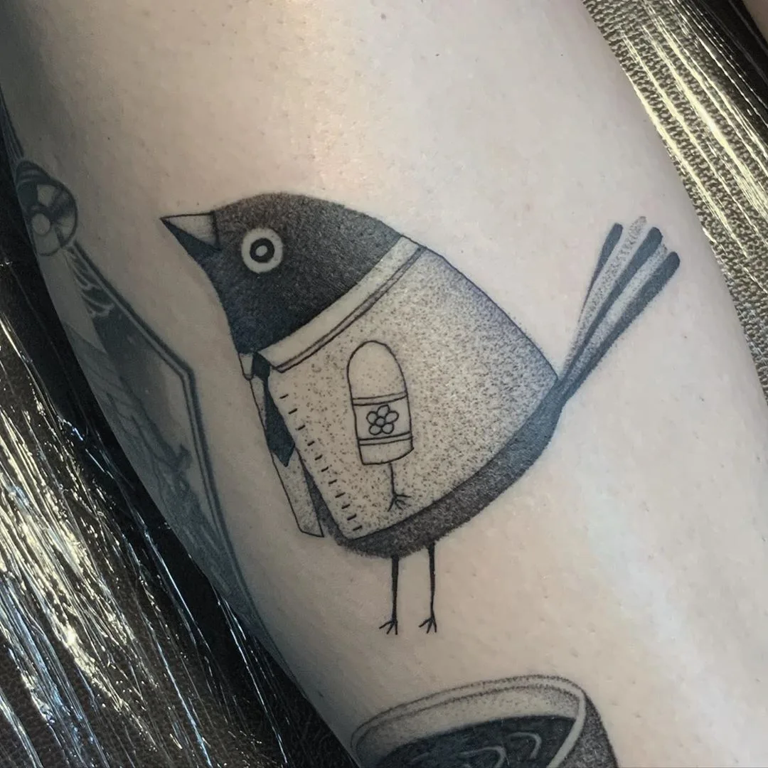Tattoo artist Wujek, black and grey graphics tattoo with cute animal | Poland